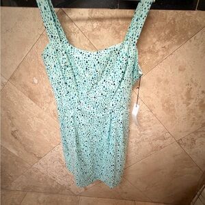 Elegant Mint Green Patterned Dress